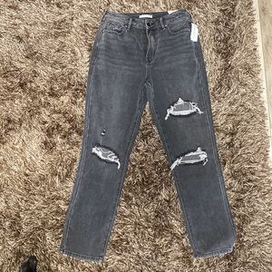 PacSun Faded Black Ripped Mom Jeans